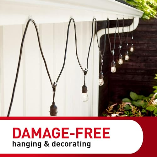 Command Outdoor Light Clips, 4-Pack of 16 Clear Clips and 20 Strips, Damage Free Hanging with Adhesive Strips, Hooks for Hanging Outdoor Decorations - image 7