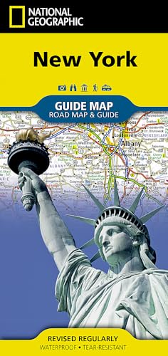 New York State Guide Map by National Geographic – Waterproof Road...