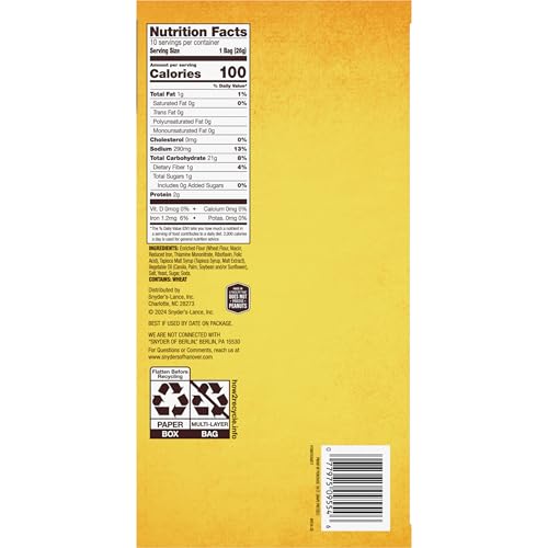 Image of Snyder's of Hanover Snaps Pretzels, 10 Count 0.92 Oz