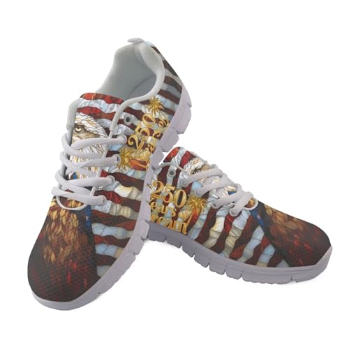 Image of Jeiento American Flag Shoes Men's Fashion Sneaker Sports Running Shoes Causal Travel Walking Flat Shoe Breathable