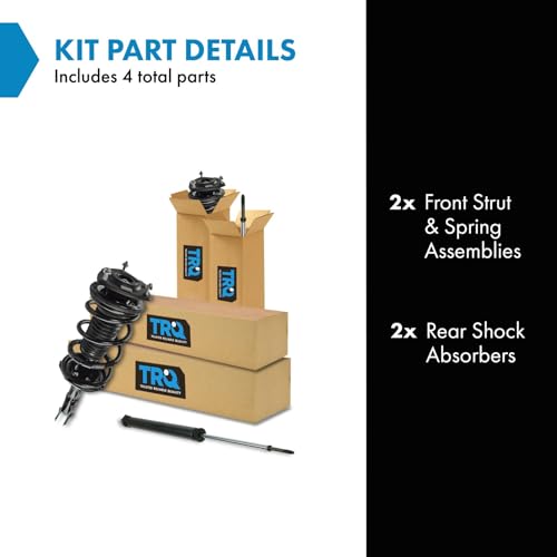 Image of TRQ Front and Rear Complete Strut Assembly & Shock Absorber Kit Complete Strut & Coil Spring Assembly Compatible with 2004-2006 Scion xA xB