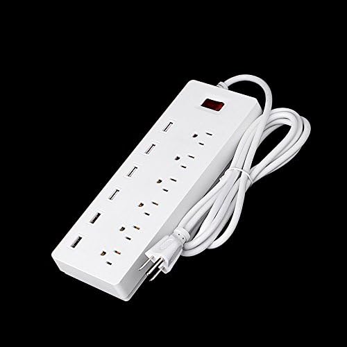 Peralng USB Power Electric Travel Wall Socket Multifunction Strip Intelligent Safe Mobile Plug In Panel Power Light Indicators 6 Universal Outlet an