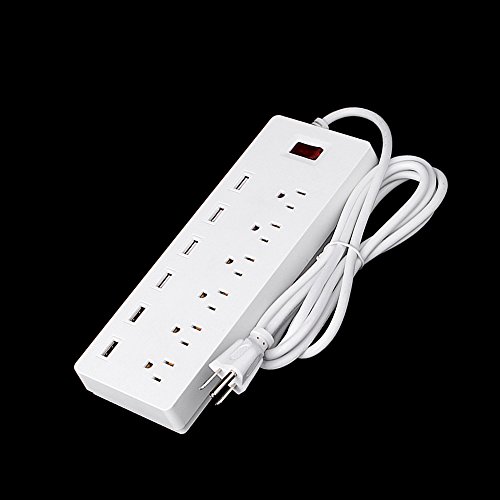 Peralng Usb Power Electric Travel Wall Socket Multifunction Strip Intelligent Safe Mobile Plug In Panel Power Light Indicators 6 Universal Outlet An #TOP21