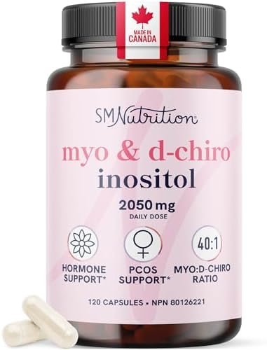 Inositol | Hormone Balance for Women | Myo-Inositol & D-Chiro | Ideal 40:1 Ratio | Myoinositol 2000mg, D Chiro 50mg | Regulate Menstrual Cycle & Support Ovarian Health | 120 Ct (1 Month Supply)