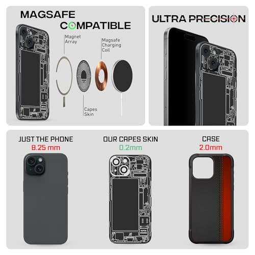 Image of Capes India Mobile Phone Skins Compatible with Apple iPhone 15 | Not a Cover /Case | Protective Film Vinyl Sticker (Teardown Black, Full Body Skin)