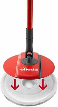 Vileda Spin and Clean Refill, 1 Pack - 100% Microfibre Mop Head Pad | Genuine Vileda Mop Head Replacements, Machine Washable up to 60°C , Foldable Head, Suitable for Sealed Hard Floor Types