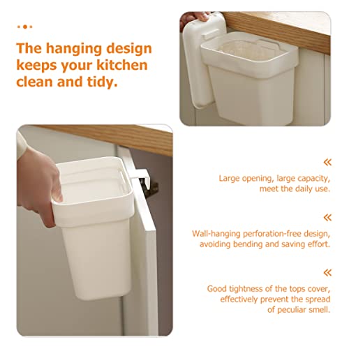 Caneca de basura rectangular colgante blanca de plástico miniatura 3