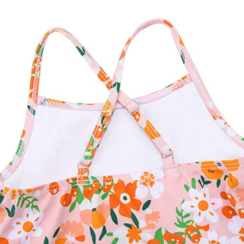 Image of Girls One Piece Swimsuits Cute Ruffles Swimming Bathing Suit with Adjustable Straps Beach Pool Kids Swimwear 3T-12