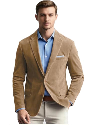 VENNYNG Men's Faux Suede Blazer Jacket Fall Business Attire Party Fashion Casual Sport Coat Western3