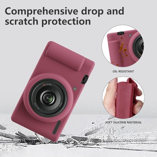 Funda de silicona para cámara Sony ZV-1 II roja miniatura 3
