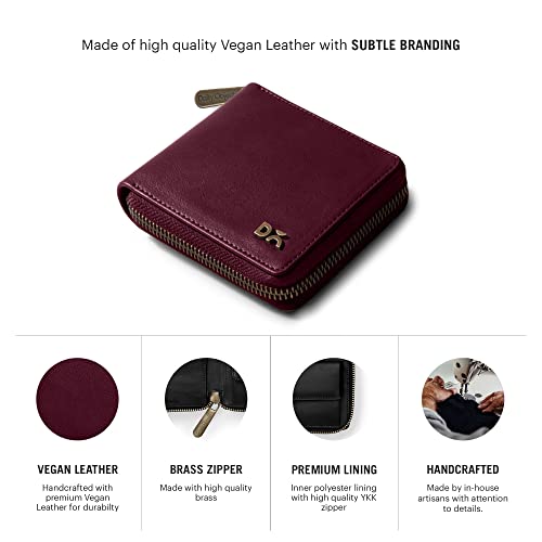 Image of DailyObjects Women's Zip Wallet | Made with Vegan Leather Material | Carefully Handcrafted | Holds up to 8 Cards | Slim and Easy to Fit in Pocket | Coin Pocket with Button Closure