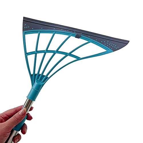 Kit 2 Pçs Rodo Mágico Silicone Vassoura Mágica Cabo Retrátil Multifuncional Retira Pêlos Cabelos Lim
