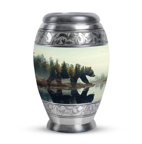 Image of Bear Urn - Mini Urns - Cremation Urns for Human Ashes Adult Male - Funeral Cremation Urns for Ashes - Urns for Human Ashes Adult Male Dad - (3 inch Pack of 1)