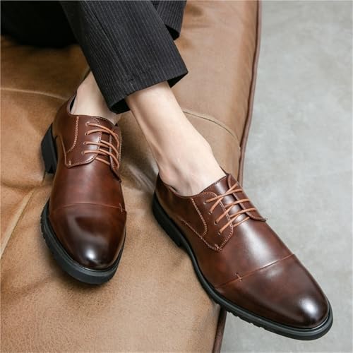 Men's Lace up Dress Shoes Soft Leather Business Casual Formal Office Work Comfortable Wedding Footwear Oxfords2