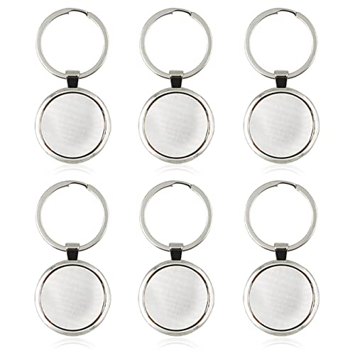 LELE LIFE 6Pcs Solid Metal Key Tags with Split Key Ring and Silver Labels, Polished Key Labels Key Chain Tags