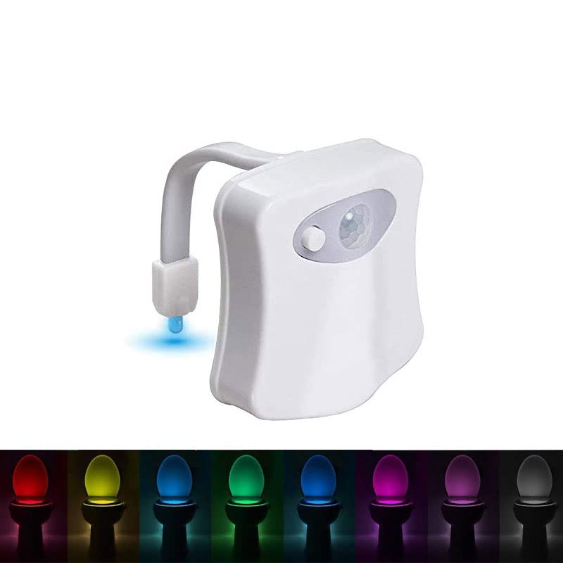zalati Toilet Night Light 8-Color Motion Sensor Activated LED Lamp for Bathroom Restroom, Multi-colored