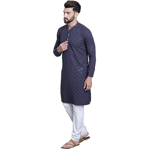 Image of SOJANYA (Since 1958 Men's Pure Cotton Sequence Kurta & Pyjama Set