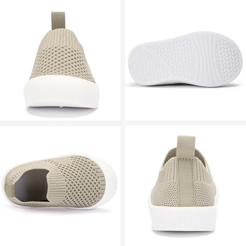 Image of BACSAC Baby Toddler Unisex Infant Shoes Boys Girls Beige Mesh Breathable Non-Slip Soles 6-36 Months