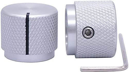Bouton de potentiomètre de commande rotatif 6 mm en aluminium argenté pour pièce de rechange audio