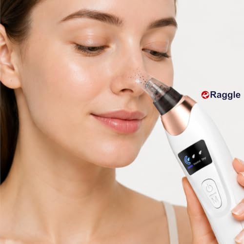 Image of Raggle 5 in 1 Blackhead Remover Vacuum for Face Device with Multiple Heads, Blackhead Whitehead Removal Vacuum Device for Men & Women