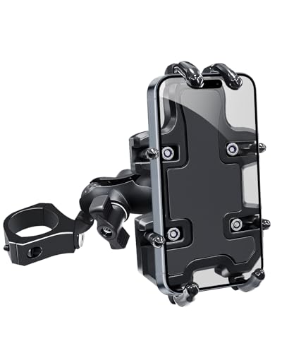 MOMI RAC GP UTV Phone Mount for 1.75-2 Roll Cage 360 Adjustable Non-Slip 8-Claw Cell Phone Holder with Aluminum Bracket Fits RZR Ranger Pioneer Talon Teryx Mule Holds 4-7 Smartphones (Black)