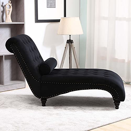 image for ONPNO Tufted Velvet Chaise Lounge Indoor, Leisure Accent Chair Upholst