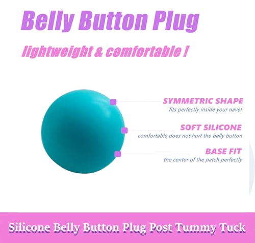 8PCS Belly Button Plug Post Tummy Tuck Belly Button Shaper Belly Button Plug Soft Silicone for Liposuction or Umbilical Hernia Repair Blue2