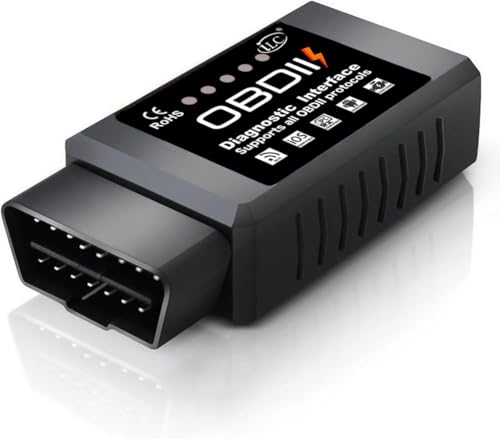 OBD2 - Diagnosis Bluetooth OBDII/EOBD inalámbrico para coche, código lector Escanear herramienta ESOBD2 Conectado vía WiFi con IOS Android Windows 12V -40-65°C Diagnóstico OBD Auto Universal para