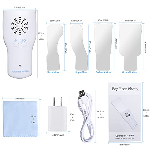 faruijie Dental Photography Mirrors Fog Free - 2 Sided Intraoral Photo Reflector Dental Stainless Steel Occlusal Mirror Fan with 4 Interchangeable Mirrors - Thumbnail 6