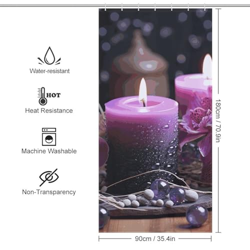 Rideau de douche de qualité supérieure avec œillets antirouille violet