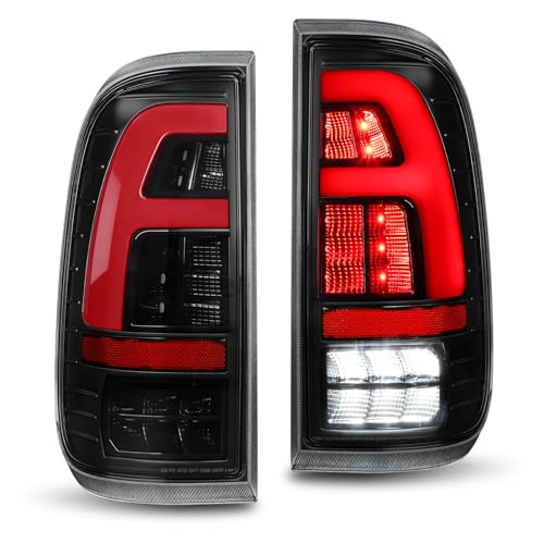 MAYELLO Pair Clear Lens Black Full LED Tail Lights for 20082016 Ford F-250/F-350/F-450/F-550 Pickup Trucks Upgrade Plug & Play Rear Lamps