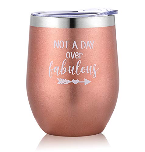 Not a Day Over Fabulous - Funny Birthday, Mother's Day Wine Gifts Ideas