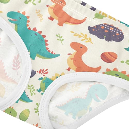 Wusikd Cute Dinosaurs Girls' Underwear Cotton Leaves Girls Briefs Soft Toddler Underwear 2T4