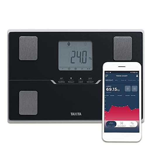 Tanita BC-401 Bilancia Bluetooth per la composizione corporea di tutta la famiglia, Smart App per sincronizzare tutti i dati, Eta' metabolica (Nero)