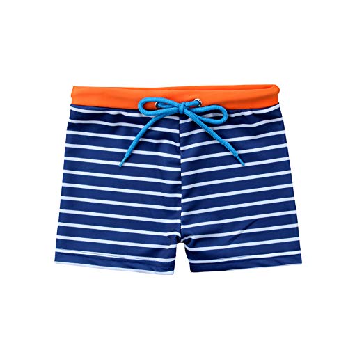 Toddler Baby Boys Swim Trunks Shorts Pineapple Leaf Print Beachwear Sports Running Swim Board Shorts for 6M-4T (Royal Blue-Stripes, 6-12 Months)