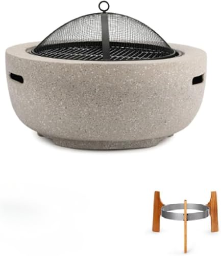 Riuuyyi �t�@�C���[�s�b�g �e�[�u�� �����Α� 60cm �W�t�� �o�[�x�L���[�R���� �C�~�e�[�V�����X�g�[�� ���� �� �ƒ�p ���O �L�����v�p�R���� BBQ���� �����Α� 1�䑽�� �ϔM�� (�O�����{�X�^���h)
