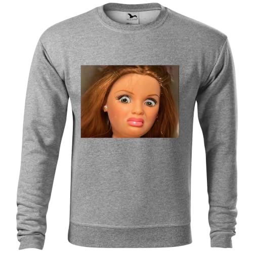 T-shirt Meme Funny Doll Face avec imprimé réaction drôle