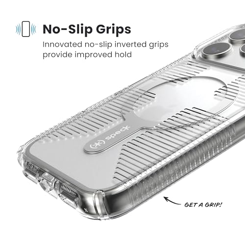 Image of Speck GEMSHELL Grip +MS Case for iPhone 17 Pro Max - Clear /Clear | Slim Protective Grip | Drop Protection | MagSafe Compatible