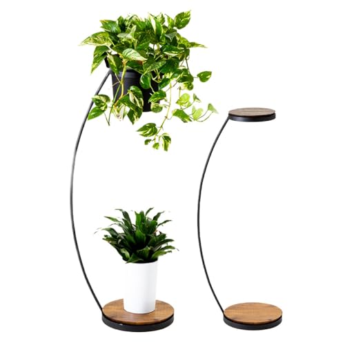 宙 (そら)に咲く植木鉢ラック 艶消しブラック×ラスティックパイン