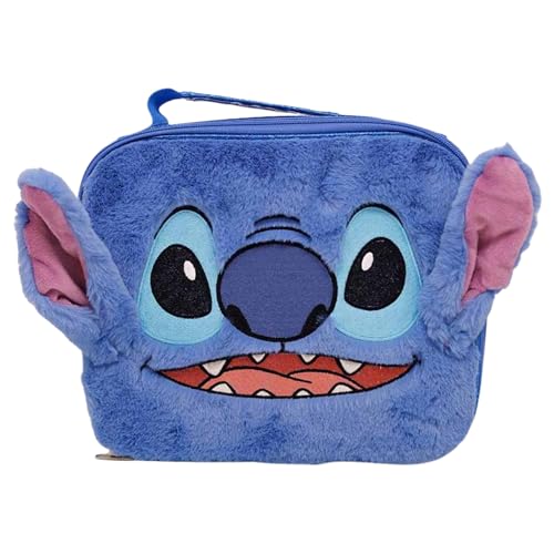 Zonacriativa - Lancheira Térmica 3D Plush Stitch Disney | Material macio, compartimento espaçoso e ideal para manter o lanche fresco na escola e trabalho