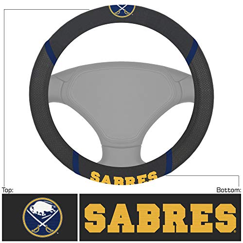 FANMATS 14843 NHL Buffalo Sabres Polyester Steering Wheel Cover 15
