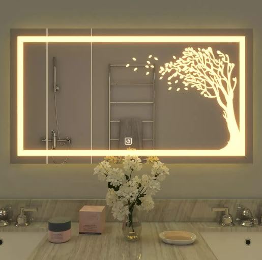 Miroir de salle de bain LED design moderne haute définition durable