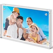 vivinin Acrylic Frame 1 Pack, Double Sided Clear Frameless Acrylic Picture Frame, Photo Frame 4x6 Inches with Magnetic for Postcard, Desktop Display