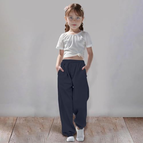 Baggy Sweatpants for Teen Girls Workout Active Joggers Open Bottom Cargo Pants Oversized Loose Fit Streetwear Casual Trousers3