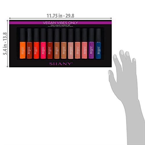Shany Vegan Vibes Only Matte Liquid Lipstick Set - 12 Long-Lasting Liquid Matte Lipsticks In Nude, Classic, And Bold Shades #TOP3