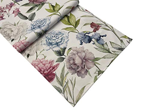 khevga Camino de mesa primavera-verano flores 40 x 140 cm 100% algodón (prado) Cover