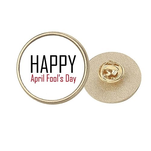 Broche ronde en métal doré cadeau idéal fête poisson d'avril M