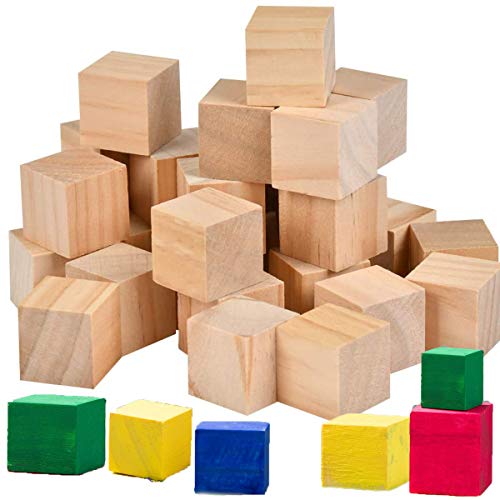 mengger 200 Stück Holzwürfel Blanko Holzblöcke Quadratisch Natürlich Unfertige Holz Würfel basteln schnitzen Schnitzholz Deko Holz Basteln DIY Handwerk 20mm 15mm 10mm