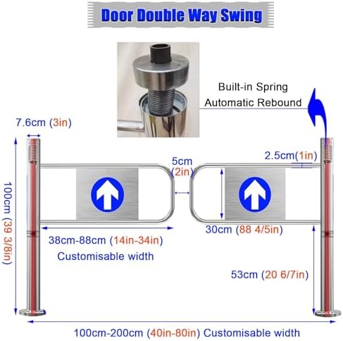 Automatic Swing Gate with Spring-Loaded Closure for Secure One-Way Access, Durable Half Waist Design, Weather-Resistant, Easy Install, Ideal for Pets & Kids Safety