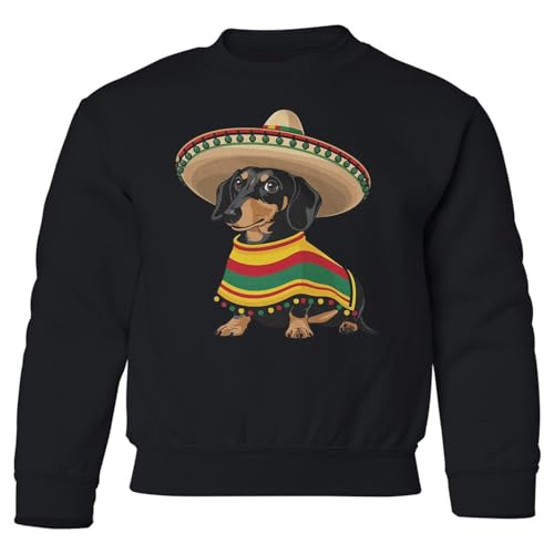 Cinco De Mayo Wiener Dog - Dachshund Fiesta Youth Crewneck Sweatshirt